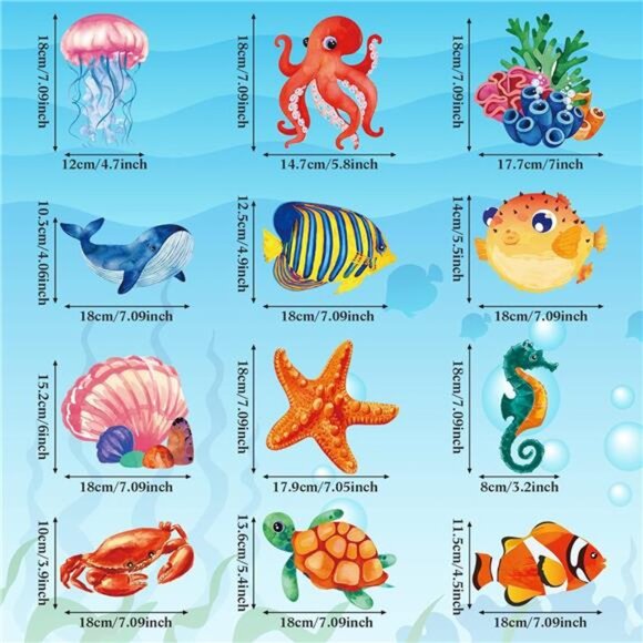 30 Pcs Tropical Fish Hanging Swirls Under the Sea Party Decorations - Picture 2 of 7